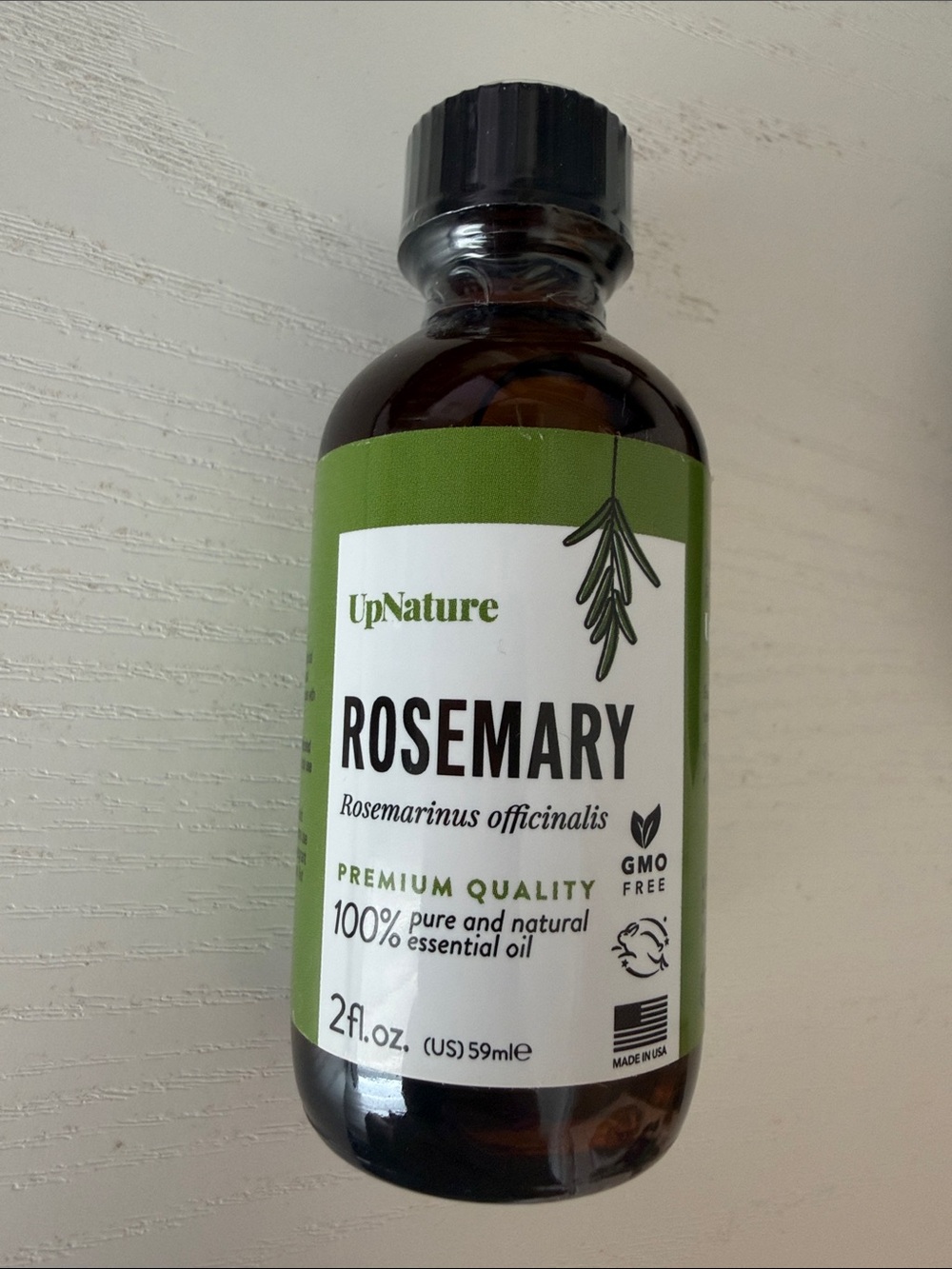 UpNature Rosemary Essential Oil - Green & White Bottle